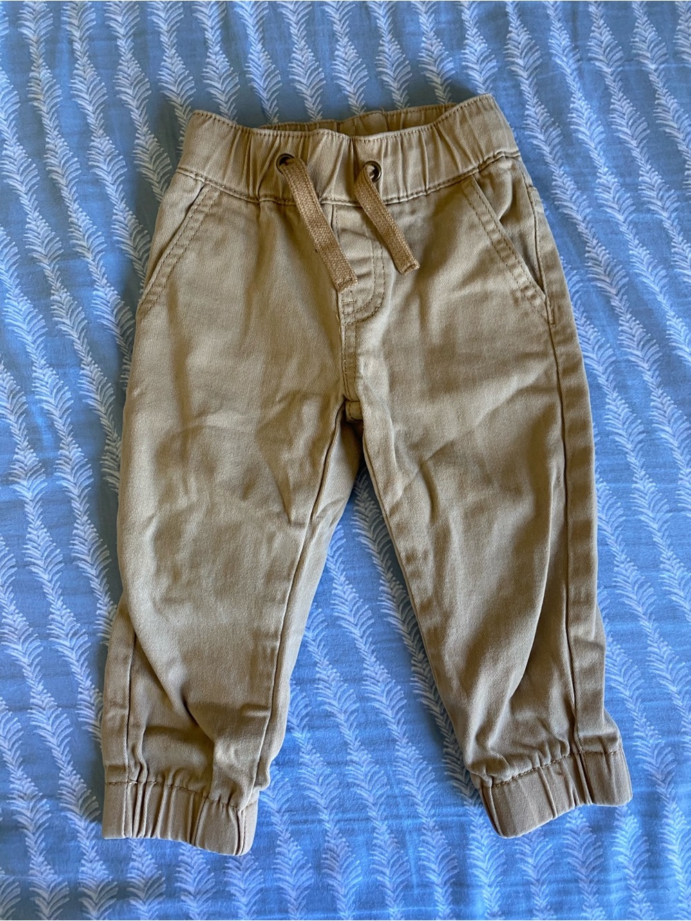 Little Bipsy Tan Khaki Drawstring Joggers Play Pants for Baby